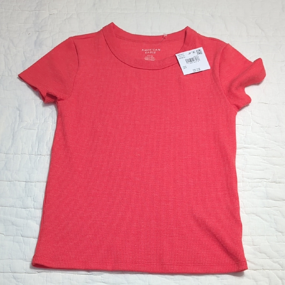 American Eagle Outfitters Coral Short Sleeve Tee